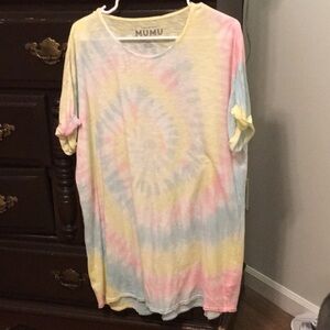 Adorable Show Me Your Mumu Tie Dye Tshirt Dress.